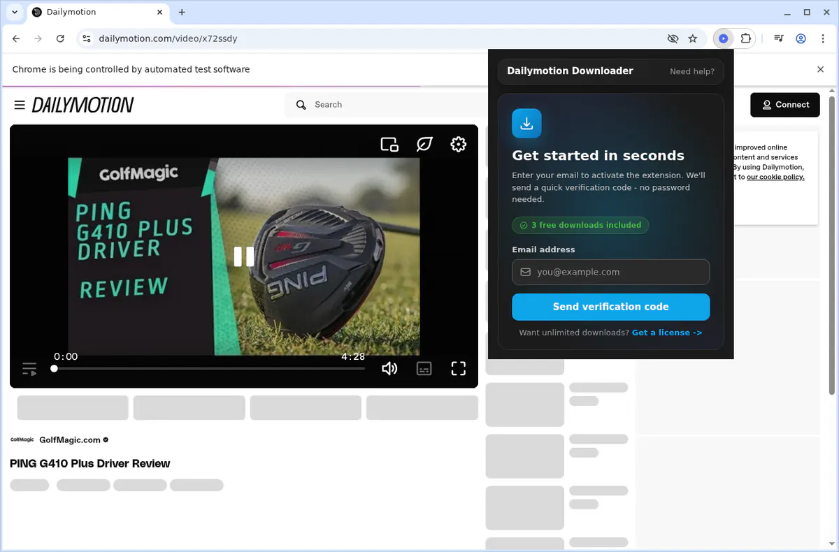Dailymotion Video Downloader browser extension screenshot 8